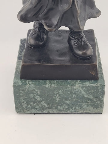 Giuseppe Ferrari, Italian(1840-1905) “Blindfold Girl” Bronze Sculpture on Marble