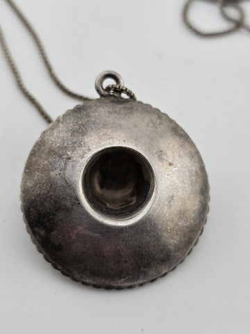 Vintage Taxco 925 Sterling Silver Mexico Sombrero Hat Pendant Necklace.