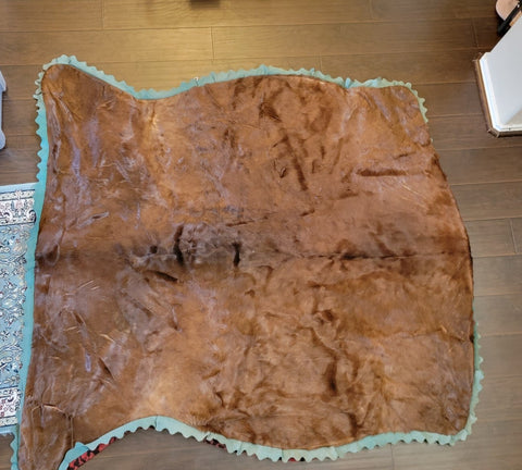 Vintage Horse Hide Lap Robe By National Fur & Tanning Co. Very Clean & Shiny.