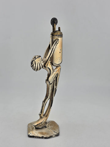 Ultra Rare Antique 1912 Art Deco Weidlich Brothers silver plated desk lighter