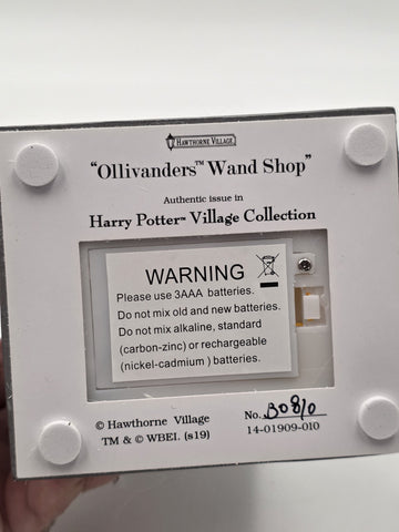 Harry Potter Hawthorne Village Ollivanders Wand Shop Garrick Ollivander COA