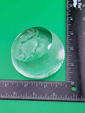 Rare Set Of 2 Mats Jonasson Owl And Crab MJ Sweden Art Glass Paperweights