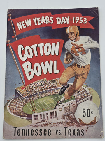 1953 Cotton Bowl Program &2 Ticket Stubs Tennessee Volunteers vs Texas Longhorns