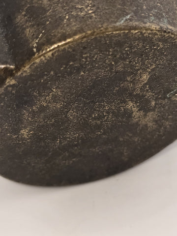 Antique 19 Century Grand Tour Roman Bronze Oil Lamp, Dated 1868. Missing Hook