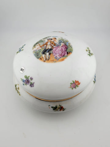 Vintage Erphila Germany Porcelain Jewelry Trinket Box Great Condition 1930s