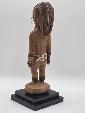 1940's Vintage Baule African Fertility Figure 15" Handcarved Wood Ivory Coast