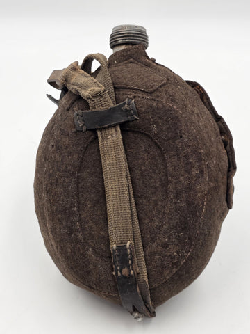 Original WWII German Army M31 Feldflasche Canteen MN42 1942 Felt Cover Wehrmacht