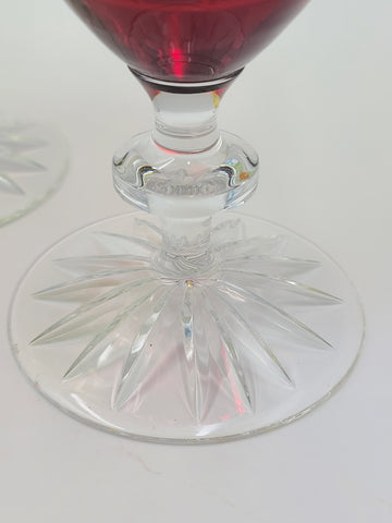 Set Of 4 AJKA Crystal Cut to Clear Iced Tea Water Goblets Glasses Proinnseas.