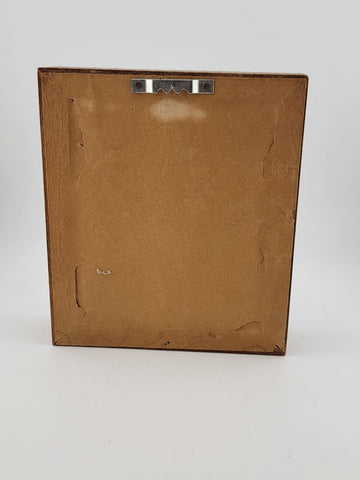 Rare Antique 1920 Portrait Silhouette Of An Old Lady In A Deep Wooden Frame.