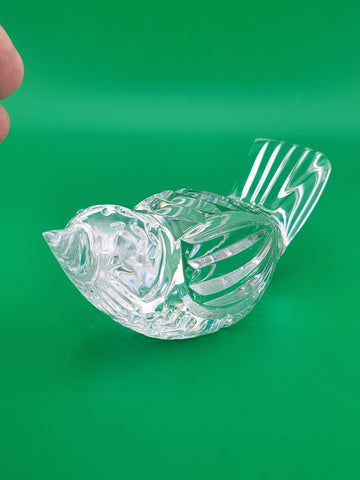 Vintage Waterford Crystal Bird Wren Sparrow Figurine Paperweight Made in Ireland