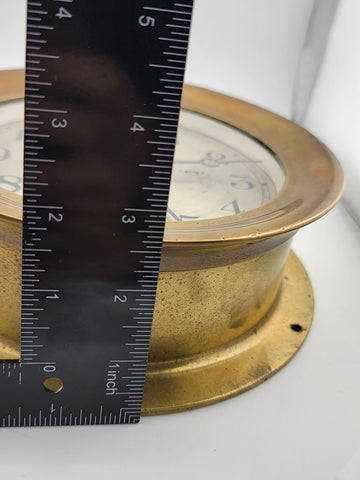 Rare Antique WW1 Chelsea Brass Ships Clock 6" Dial US. Navy Circa 1910. Working.
