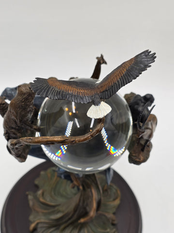 1950's Franklin Mint Guardians Of The World Crystal Ball By S.Lord Heavy Bronze.