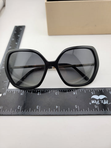 Vintage Burberry B 4122 3001/T3 Square Black Gray Sunglasses 60-16-135 W Box.