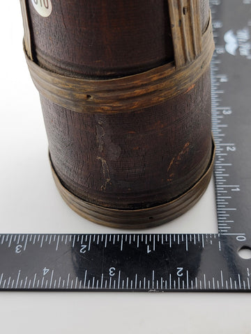 ANTIQUE TRIBAL ART JUG CANTEEN WOOD METAL AFRICA ETHIOPIA OROMO PEOPLE