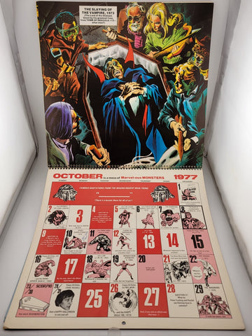 MARVEL COMICS MEMORY ALBUM CALENDAR 1977 ROY THOMAS JACK KIRBY COLAN UNUSED.