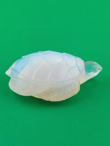 Set Of 2 Sabino Art Glass France Opalescent Swan & Turtle Figurines 2” Mint