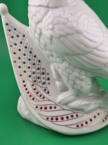 Lenox China Jewels Figurines - Eagle w/American Flag, 1994, 6" Tall, Made in USA