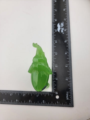 Vintage Original Green Jade Miniature Elephant Figurine. Missing One Tusk.