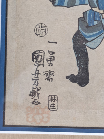 Original Utagawa Kuniyoshi Edo Period Japanese Woodblock Print Ukiyo-e c1850
