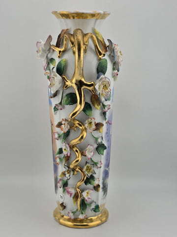 Rare Antique 19th C Jacob Petit Old Vieux Paris Porcelain Rococo 12 7/8" Vase