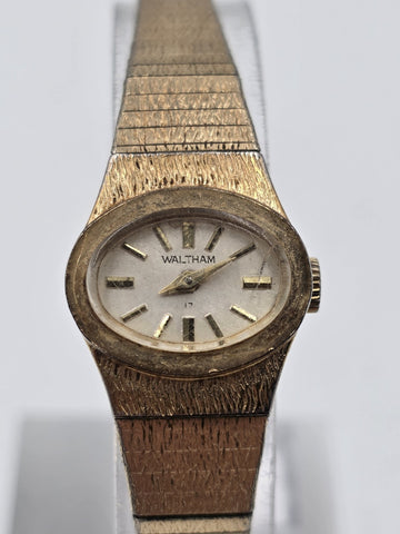 Vintage Waltham 17 Jewel Ladies Mechanical Watch Miraflex RGP Bracelet USA Works