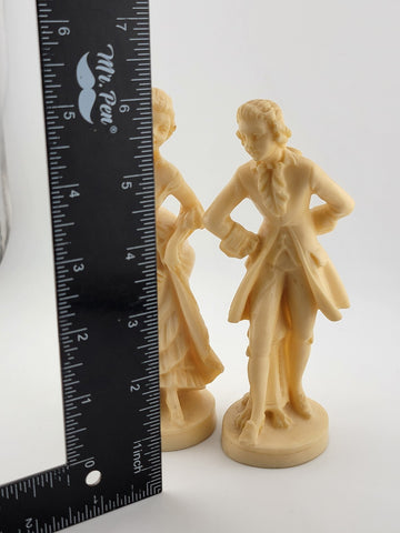 Vintage A. Santini Sculpture Colonial Victorian Man Woman Couple Signed Italy