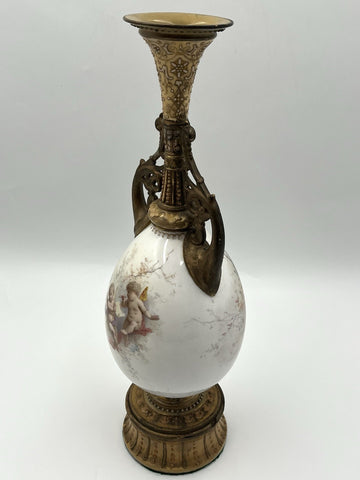 Rare Antique 19th C French Sevres Porcelain Ewer Bronze Ormolu & Hand Painted