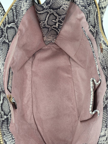 Vtg Escada Genuine Python Skin Leather Satchel Bag Italy Gold Hardware EE Logo