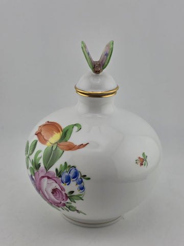 Herend Porcelain Printemps Perfume Bottle Butterfly Dauber Perfect & Elegant!