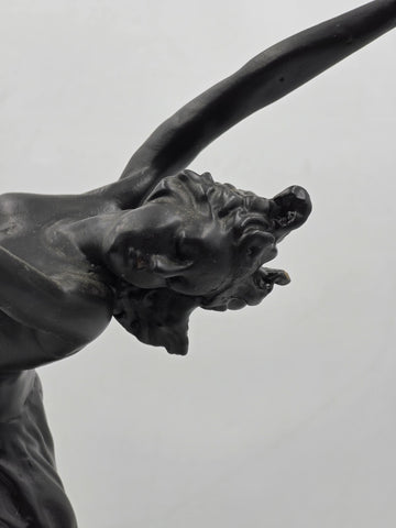 ANTIQUE ART DECO BRONZE STATUE SCULPTURE LADY FLAME LEAPER FERDINAND PRIESS LAMP