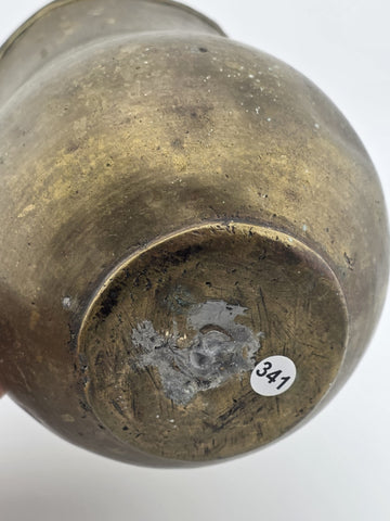 Rare Antique 18th C. Hand Hammered Spanish Colonial European Brass Water Pitcher