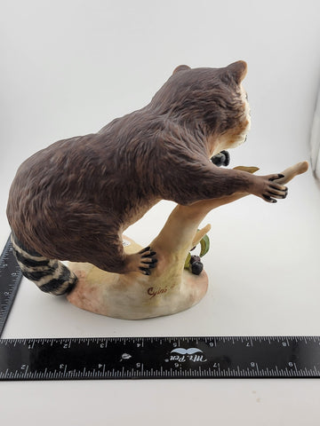 Vintage Cybis Raffles The Raccoon 7" Porcelain Figure Figurine. VG Cond.