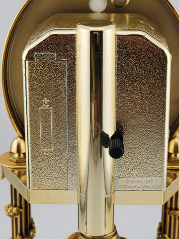 RARE HERMLE & SOHN 24K GOLD FABERGE EGG CRYSTAL CLOCK FOR ALL SEASONS. WORKING.