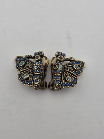 Vintage Heidi Daus Butterfly Garden Crystal Set, Cuff Bracelet, Ring & Earrings