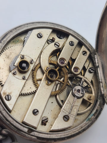 Antique 1880 French Cylinder Pocket Watch 10J “Cylindre Dix Rubis” Key Wind Read