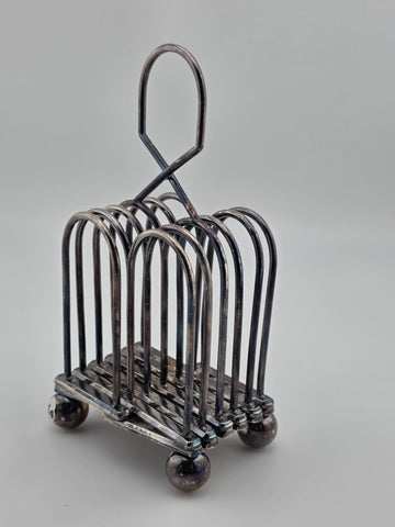 Antique Silver Plated Victorian Toast Rack Thomas White Sheffield England C1880