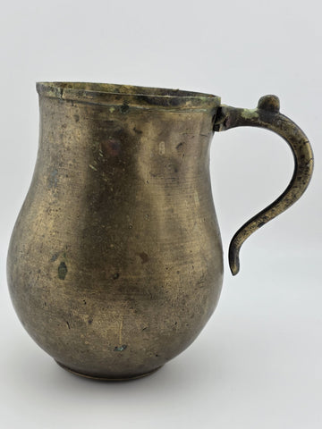 Rare Antique 18th C. Hand Hammered Spanish Colonial European Brass Water Pitcher
