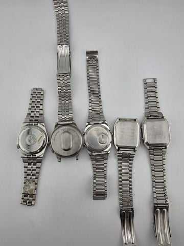 Vtg Seiko Lot Of 5 Collector World Timer Titanium Alarm Chronograph Watches Read
