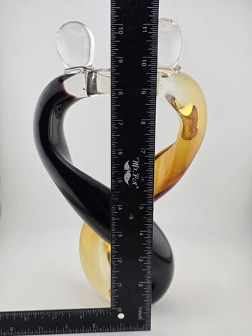 Vintage Dale Tiffany Hand-Blown Art Glass Hearts Lovers Hugging Sculpture