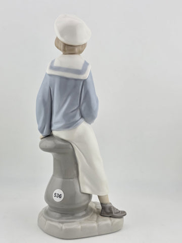 Lladro 4810 Seated Sailor Boy with Yacht Salvador Furio Figurine Glossy