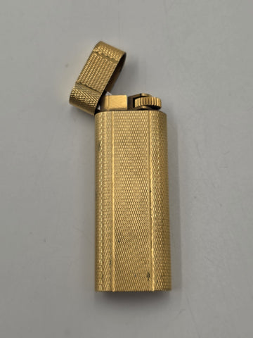 Vintage Cartier Paris Gold Tone Guilloche Flip Top Lighter Swiss Made 18072E