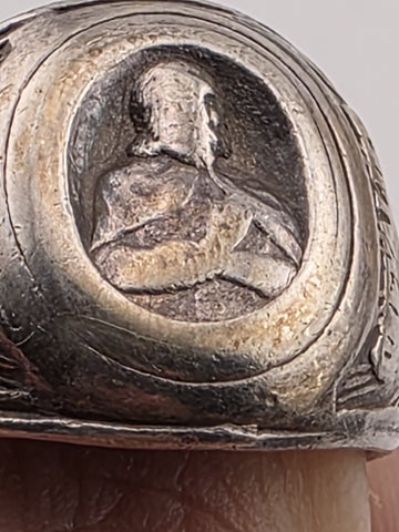 1940's Sterling Silver DeMolay Masonic Chevalier Ring Knights Templar Fraternal