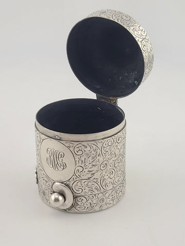 Ultra Rare 19th C Antique Tiffany & Co Repousse Sterling Match Safe w Ash Drawer
