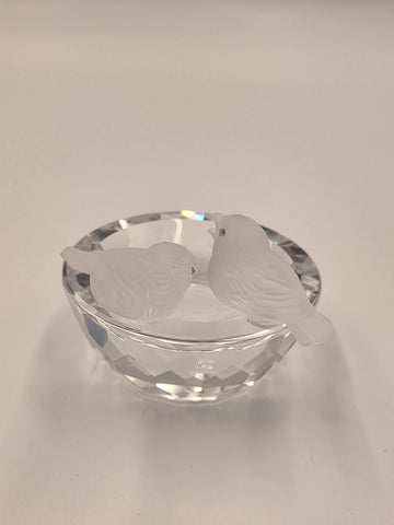 Vintage Retired Swarovski Crystal 7460 108 000 Bird Bath With Crystals 010029.