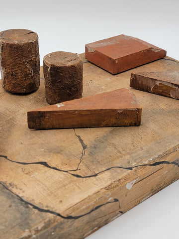 Antique 19th C One Of A Kind English & Continental Wooden Cheese Display Board.