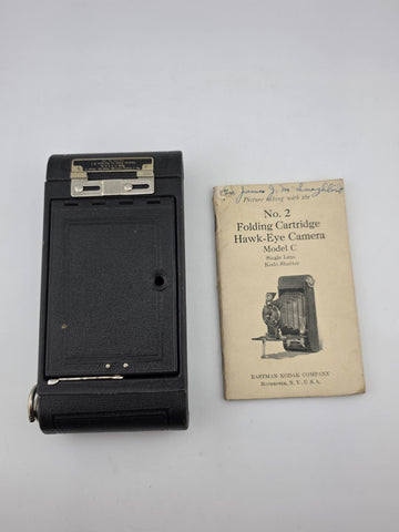 Antique Kodak No.2 Folding Cartridge Hawk-Eye Camera w/ Manual Vintage 120 Film