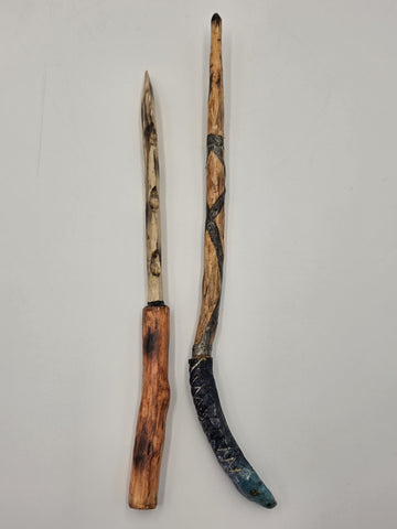Set Of 2 Rare One Of A Kind Handmade Wooden Magic Wand Fantasy Staff Cosplay.