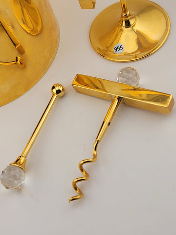 ViSet Of Valerio Albarello 24k Gold Electroplated Swarovski Crystal Cocktail Set