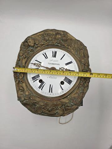 Rare Antique 1850's French Comtoise/Morbier Hanging Clock Movement. Untested.