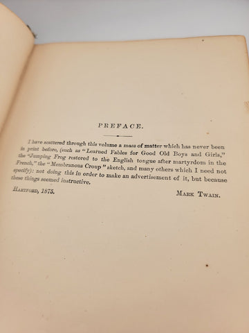 Mark Twain's Sketches New and Old 1st Edition 1875. Samuel L Clemens